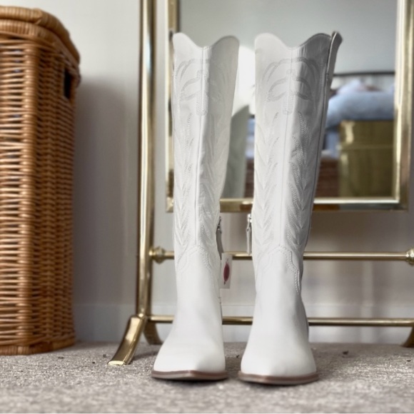Dolce Vita Solei Western Boots in White Leather Size 10 NEW WITH TAGS - Picture 13 of 15